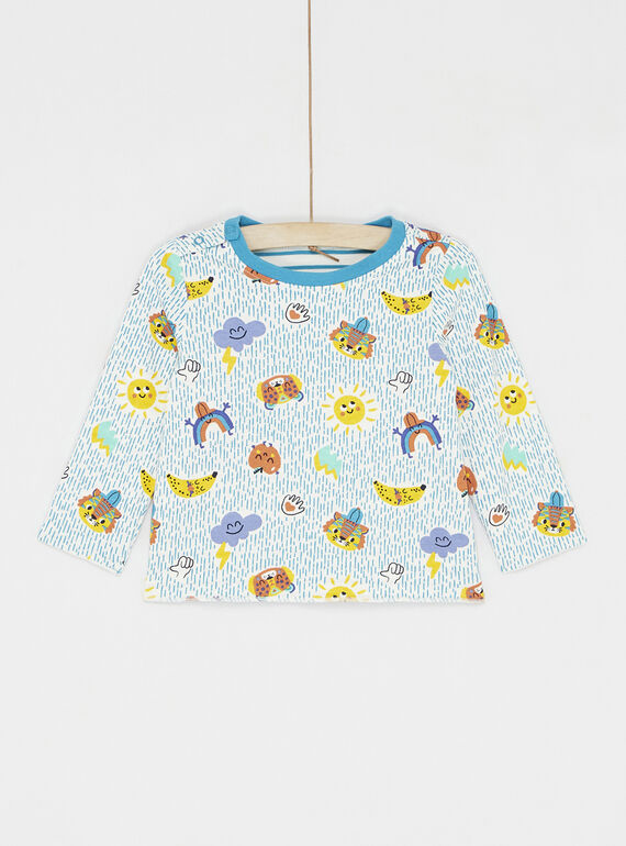 Turquoise long-sleeved reversible T-shirt SULINTEE2 / 23WG10H3TML202