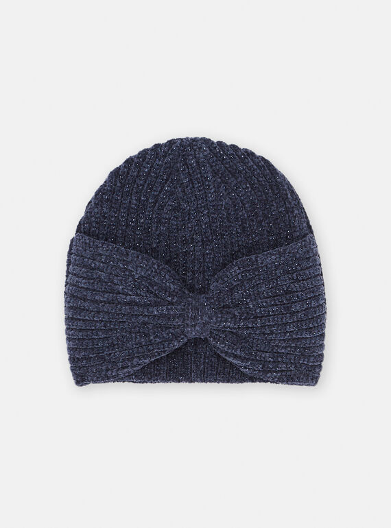 Navy blue rib knit beanie SYAJOBON4 / 23WI0192BON070
