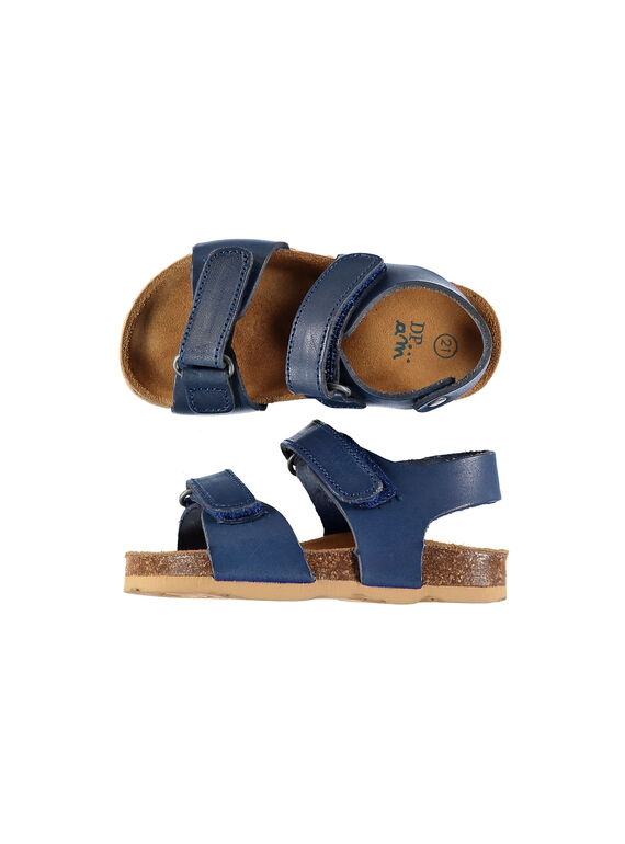 Baby boys' smart leather sandals. FBGNUBLUE / 19SK38D3D0EC218