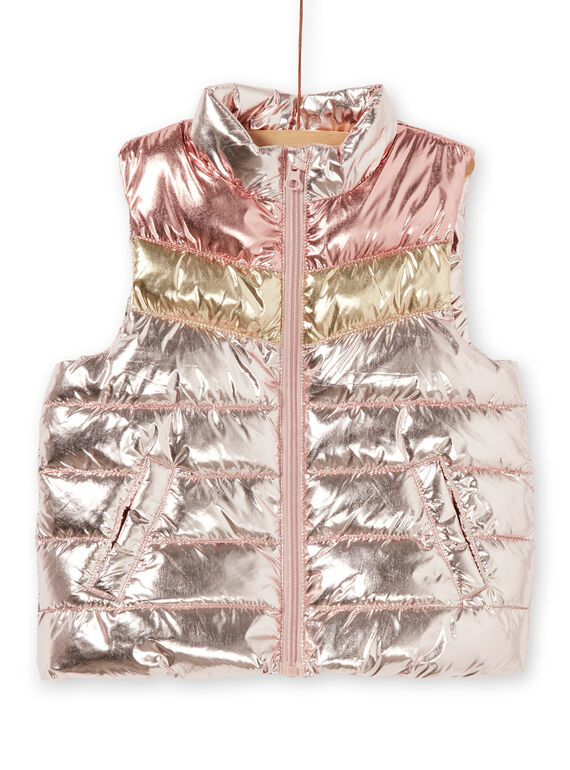 Sleeveless jacket with metallic tricolor hood LAROSDOUNEX / 21S901R4D3EK007