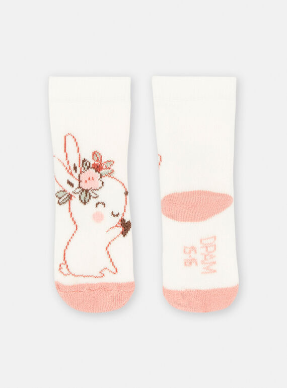 Baby girl white and pink socks SOU2CHO1 / 23WF4021SOQA001