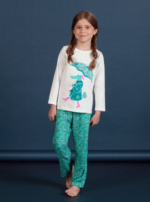 Girl's fancy crocodile pajama set MEFAPYJCRO / 21WH1182PYJ001