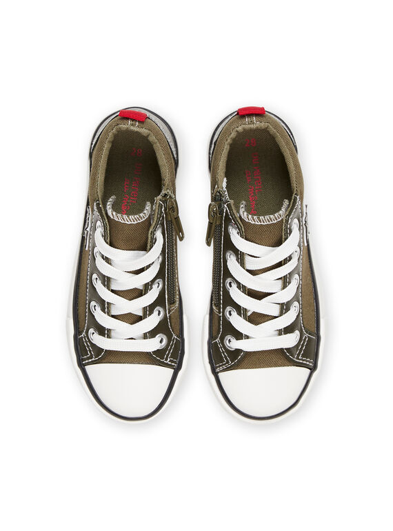 Khaki canvas sneakers with star patch ROTOILKAKI / 23KK3675D16604