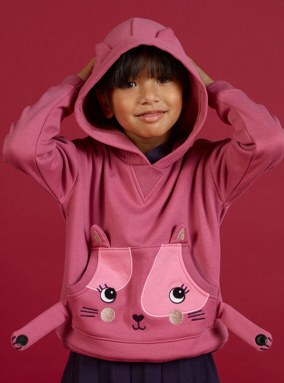 Child girl hoodie with cat animation MAFUNSWEA / 21W901M1SWEH700