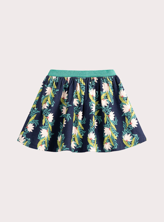 Reversible floral corduroy skirt for girls VAKLIJUP / 24W90141JUP070