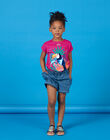 Pink and blue T-shirt with toucan pattern with sequins LANAUTI1 / 21S901P2TMCF507