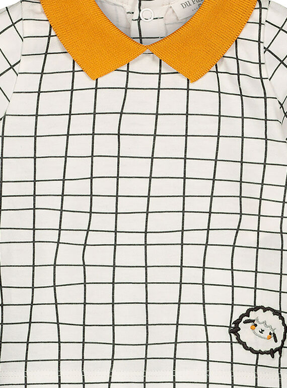 Unisex babies' graphic checked T-shirt GOU1TEE / 19WF0511TML001