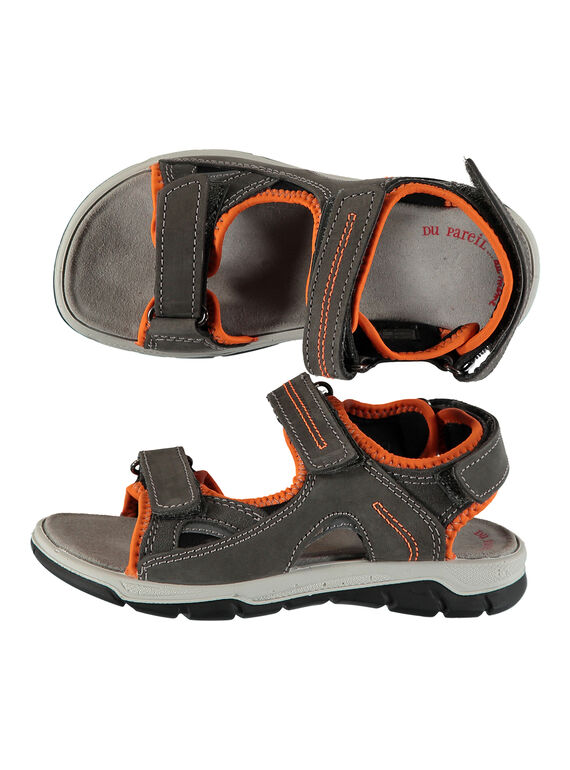 Boys' smart sandals in two fabrics FGSANDORIO / 19SK36K1D0E803