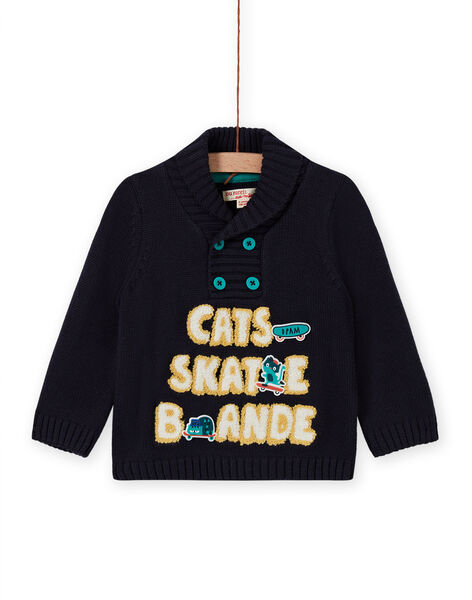 Baby Boy's Fancy Embroidery Funnel Neck Sweater MUTUPUL / 21WG10K1PULC234