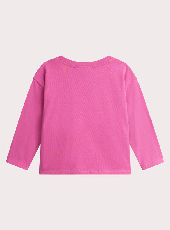 Pink T-shirt animation cats with sequins for girls  VAROTEE2 / 24W901P2TMLD330