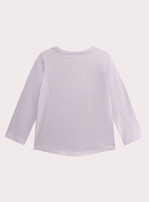  Lilac floral print T-shirt for girls  VAJOYTEE6 / 24W901I3TMLH700