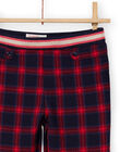 Girl's night blue and red milano pants with tartan print MAMIXPANT / 21W901J1PANC205
