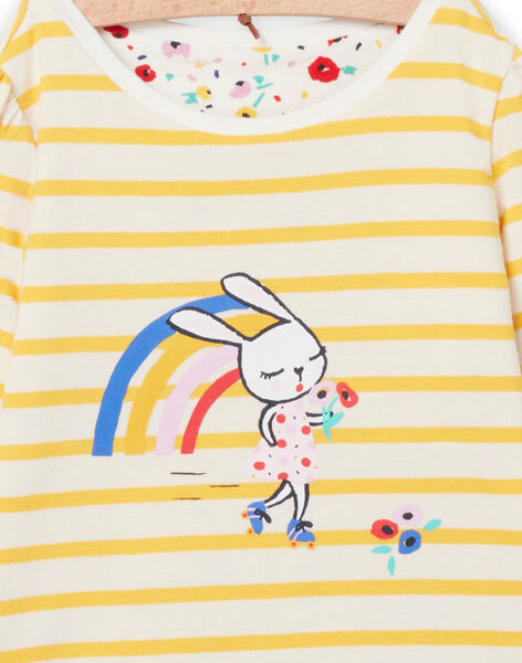 Baby girl's reversible rabbit print T-shirt NILUTEE / 22SG09P1TML001