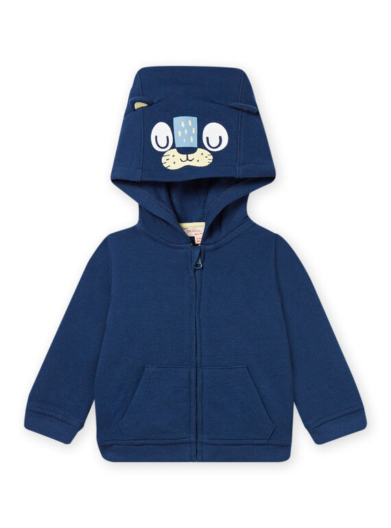 Baby boy blue hoodie with black panther animation NUJOGIL1 / 22SG1063GILC203