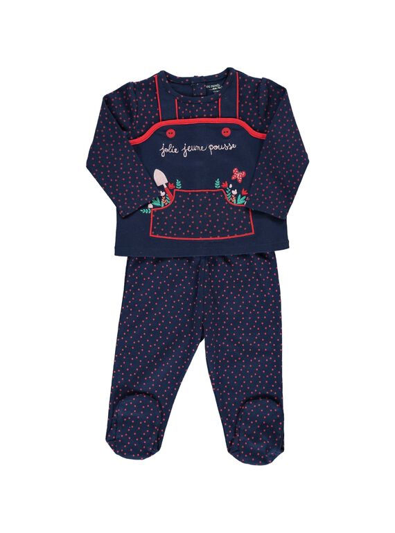 Baby girls' cotton pyjamas CEFIPYJFLE / 18SH1351PYJ099