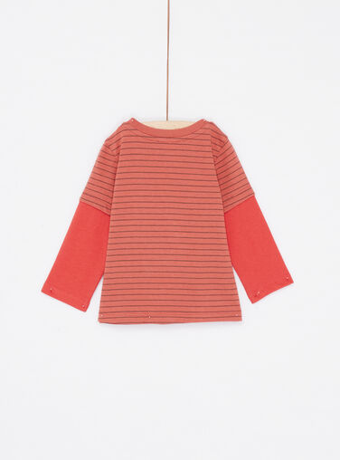 Baby Boy Terracotta Stripe T-Shirt SUFORTEE3 / 23WG10K3TMLF519