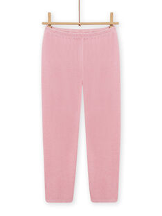 Pink velvet pyjama with fox pattern child girl MEFAPYJCLA / 21WH1196PYJ313