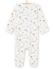 Ecru sleep suit with fancy all-over print mixed birth MOU1GRE5 / 21WF0542GRE001