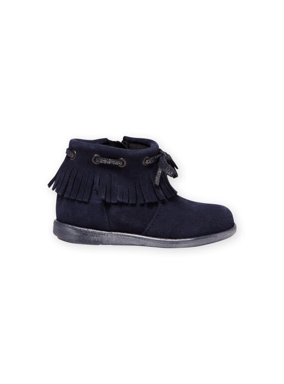 Baby girl navy blue boots with bangs MIBOOTINDI / 21XK3771D0D070