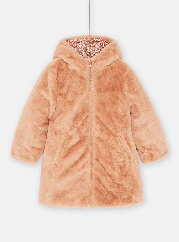 Reversible pink and hazelnut hooded parka SABIPARKA / 23W901D1PAR821