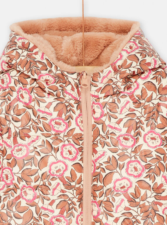 Reversible pink and hazelnut hooded parka SABIPARKA / 23W901D1PAR821