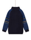 Blue jacquard sweater child boy MOPLAPUL / 21W902O1PUL705