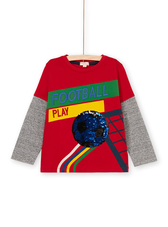 Red and green t-shirt for boys LOHATEE / 21S902X1TML050