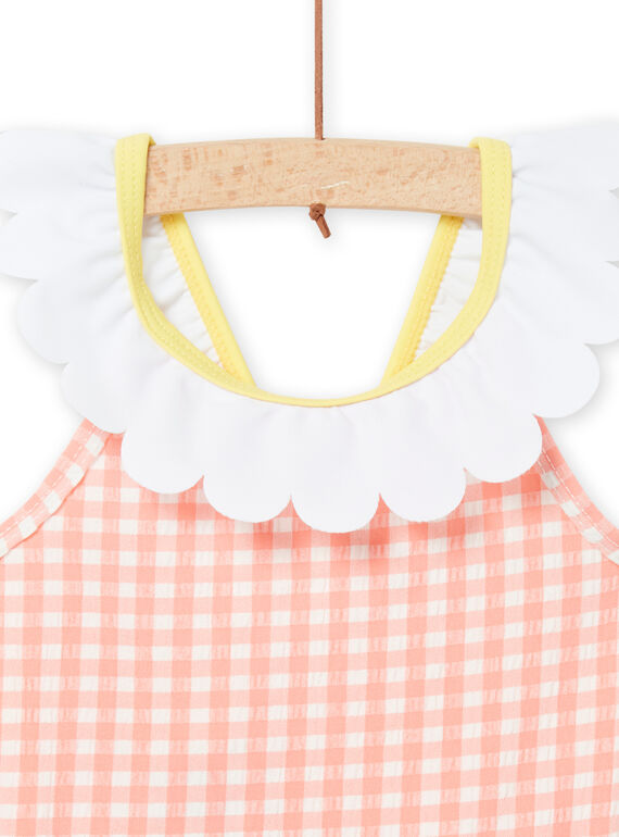 Baby girl coral check print swimsuit NYIMER1 / 22SI09L1MAI404