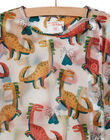 Boy's transparent dinosaur print school apron MYOCLATAB1 / 21WI02G1TAB961