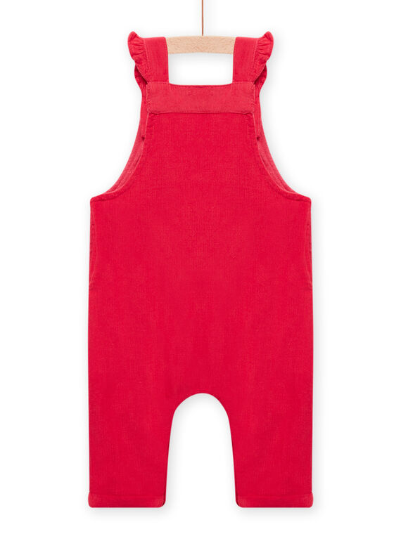 Baby girl vintage pink dungarees with owl and flower motifs MIFUNSAL / 21WG09M1SALD332