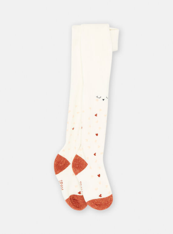 Baby girl ecru owl tights SYIJOCOL6 / 23WI09N5COL001