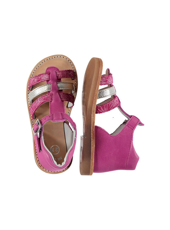 Baby girls' smart leather sandals FBFSANDBEL1 / 19SK37D2D0E304