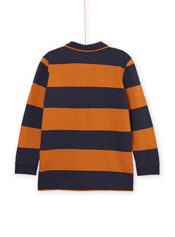 Blue and mustard striped polo shirt POJOPOL5 / 22W902D5POLI806