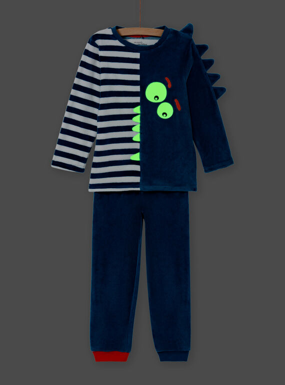 Blue phosphorescent pyjama set with crocodile pattern for boys MEGOPYJVER / 21WH1231PYJC225