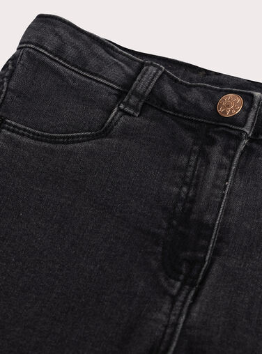 Black denim jeans with shiny details for girls  VAKOJEAN / 24W90131JEAK003
