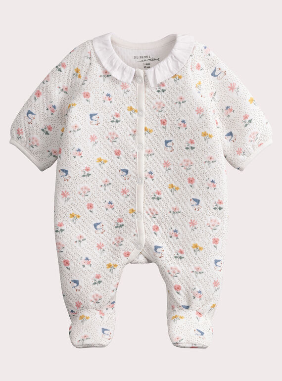Romper with sheep print for baby girls VOU1GRE1 / 24WF03C1GRE001