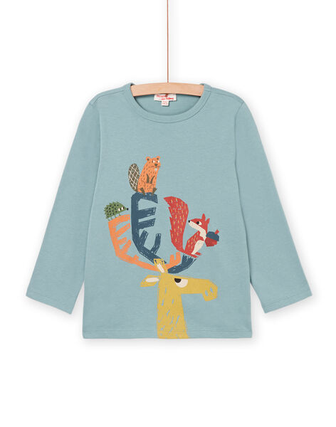 Long sleeved t-shirt with forest animals prints PORHUTEE1 / 22W902Q3TMLC216