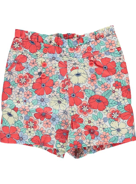 Baby girls' flowery shorts CIBUSHO / 18SG09K1SHO099