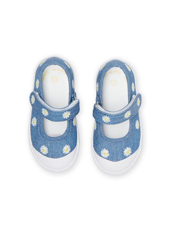 Baby girl denim embroidered pumps NITOILDAISY / 22KK3792D17P269