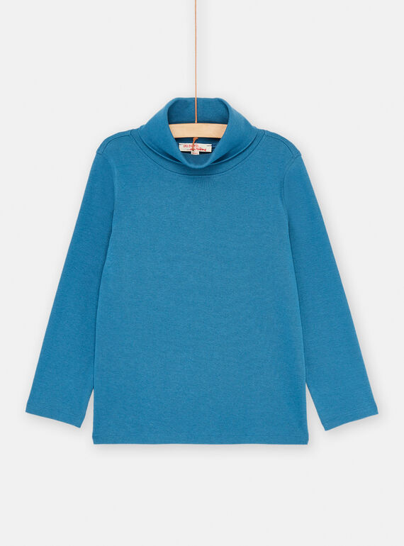 Boy's plain French blue undershirt SOJOSOUP1 / 23W902N1SPLC226