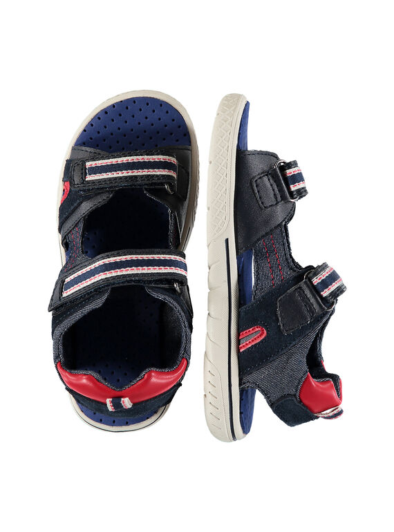 Boys' smart sandals in two fabrics FGSANDSPOR / 19SK36D1D0E070