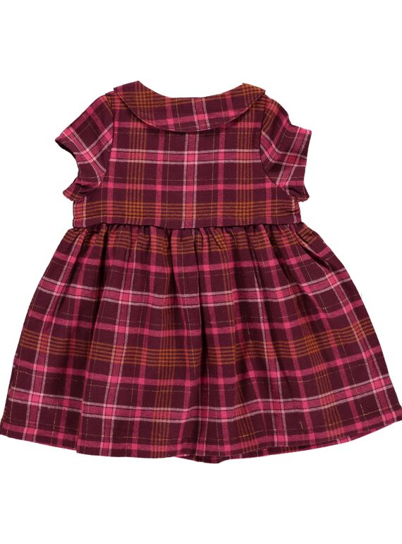 Baby girls' flannel dress DIPINROB1 / 18WG09P1ROB099