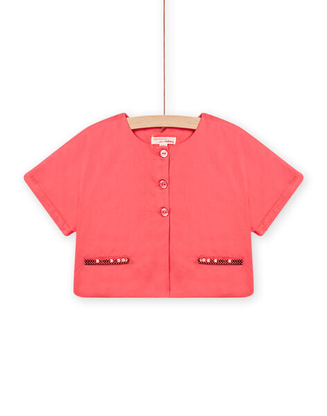 Pink satin cardigan child girl NAPACAR / 22S90121CARF506