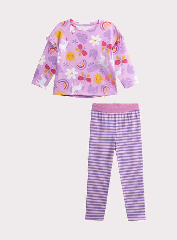 Fancy printed pajamas for girls  VEFAPYJSUN / 24WH1171PYJ320