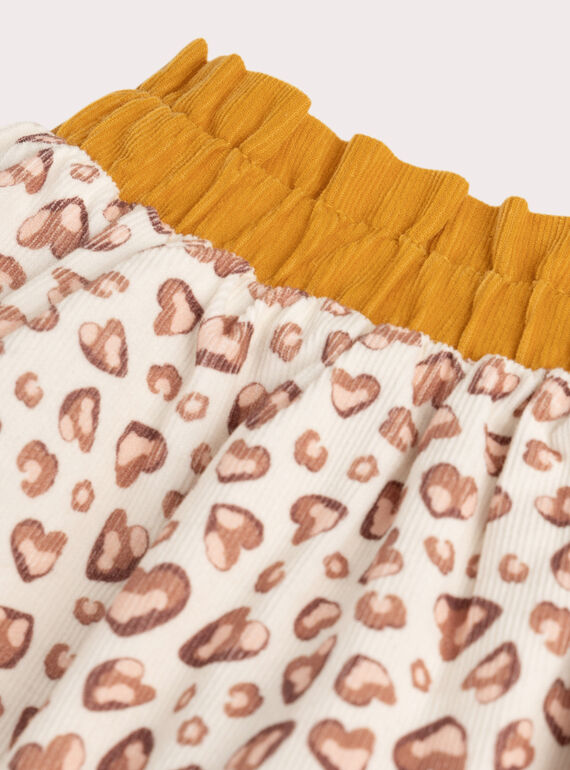 Reversible leopard corduroy skirt for girls  VABAJUP / 24W901Q1JUPB106