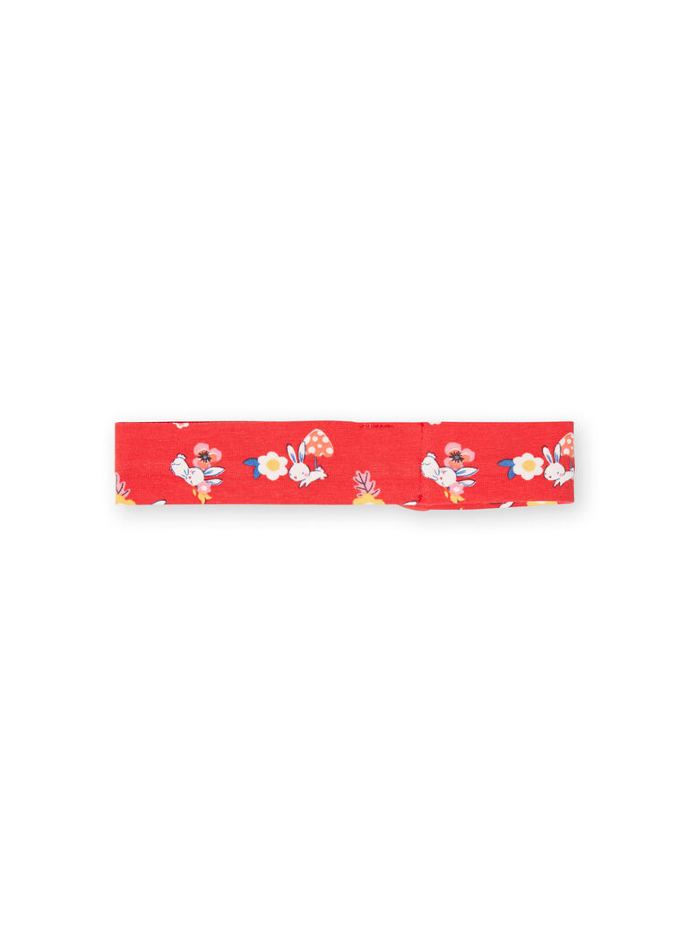 Red baby girl printed headband LYIHABAND / 21SI09X1BAN505