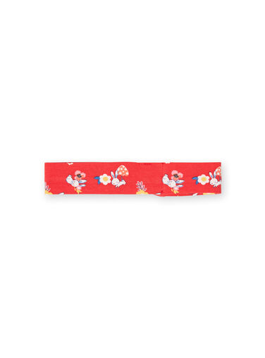 Red baby girl printed headband LYIHABAND / 21SI09X1BAN505