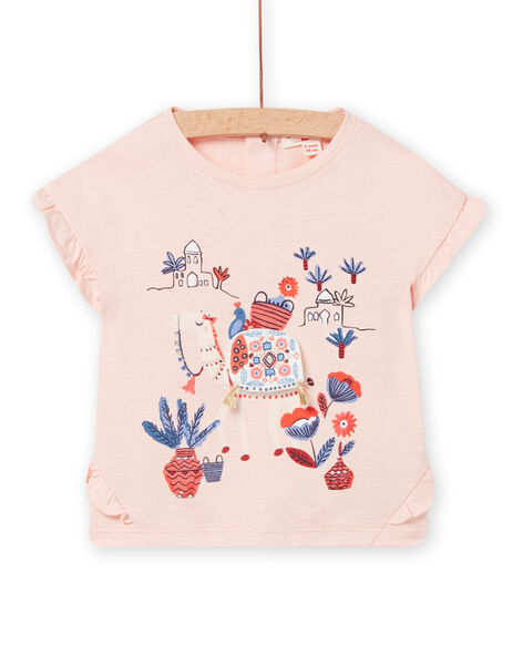 Pink T-shirt with baby girl fantasy animation NISANTI1 / 22SG09S2TMC307