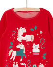 Red and green Christmas pajamas PEFACHUNOE / 22WH1171CHN050
