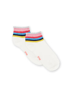 Striped ecru socks in Lurex® child girl LYAHACHO / 21SI01X1SOQ001